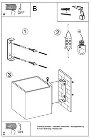 Aplică perete QUAD 1xG9/40W/230V beton