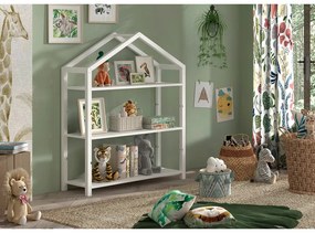 Bibliotecă de copii albă din lemn de pin 111x141x40 cm Dallas – Vipack