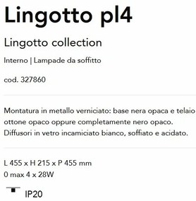 Plafoniera design modern Lingotto pl4 negru