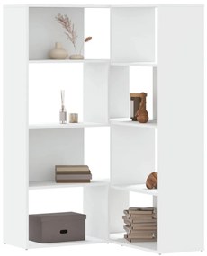 vidaXL Bibliotecă 4 niveluri, alb, 85x85x140 cm, lemn prelucrat