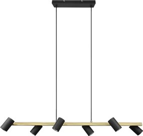 Trio - Lustră MARLEY pe cablu, 6x GU10/35W/230V, negru/auriu