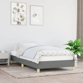 346795 vidaXL Cadru de pat, gri închis, 100 x 200 cm, material textil