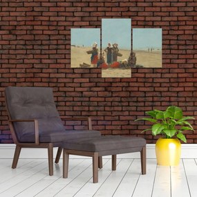 Tablou - Eugène Boudin, Women on the Beach at Berck, reproducere (90x60 cm)