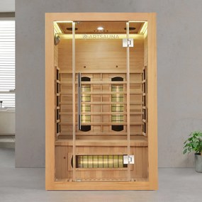 Infračervená sauna Kiruna130 s duálnou technológiou a drevom Hemlock