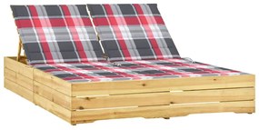 vidaXL Șezlong dublu cu perne, lemn de pin tratat