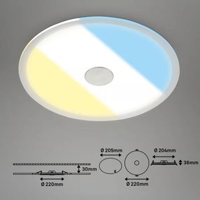 Briloner 7482019 - Plafonieră LED încastrată pentru baie LED/14W/230V 3000/4000/6500K IP44 albă
