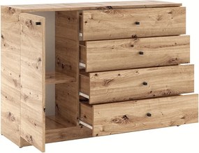 Comodă Evi I – 120x40x87 cm – Stejar Artisan
