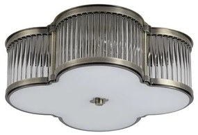 Plafoniera metal alama antique, sticla Lotus 3L