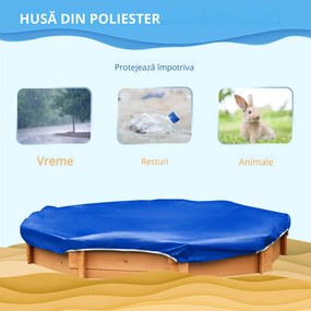 Outsunny Ladă de Nisip din Lem cu Scaune și Copertină, Joc de Grădină pentru Copii 3-8 Ani, 139.5x139.5x21.5 cm, Roșu | Aosom Romania