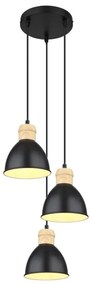 Lustra cu 3 pendule design industrial WIHO negru
