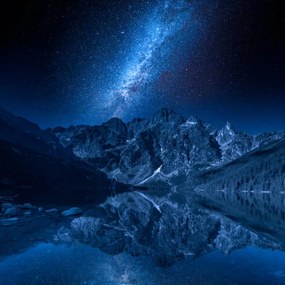 Fotografie Milky way and lake in the, Shaiith