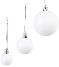 Set ornamente de brad, 112 piese-alb