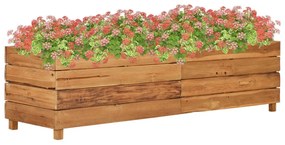 vidaXL Strat înălțat, 150x40x38 cm, lemn de tec reciclat și oțel