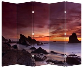 Paravan - Apus de soare pe mal (210x170 cm)