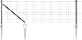 vidaXL Gard cu Stâlp Gri 0,4 x 50 m Oțel și PVC