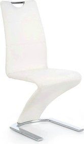 Scaun K291, alb/crom, piele ecologica/metal, 45X63X101 CM