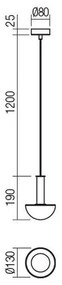 Redo 01-2474 - Pendul suspendat pe cablu LUMIEN, 1xG9/10W/230V, Ø 13 cm, auriu/alb
