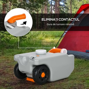 Rezervor Apă 22L Camping Roți Gri | Aosom Romania