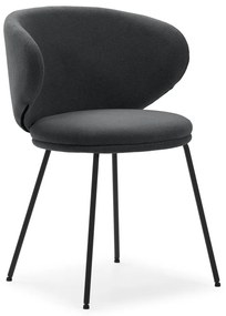 Set de scaune de sufragerie gri închis 2 buc. tapițat Rush – Marckeric