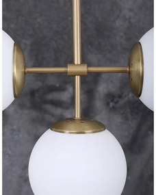 Lustră alb-auriu cu abajur din sticlă ø 15 cm Seagull – Squid Lighting