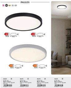 Plafoniera LED slim 30cm Paulos negru/alb