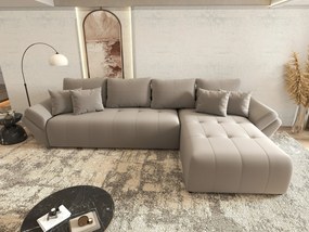 Colțar extensibil dumonde cu ladă de depozitare si sezut confortabil din spuma high-density, Berlin XL Royal Gri 350x185 cm II