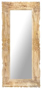 Oglinda 110x50 cm, lemn masiv de mango 1, Maro, 110 x 50 cm
