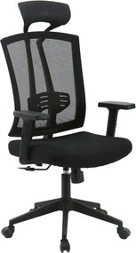 Scaun birou NAO, negru, stofa/plasa, 65x67x122/132 cm