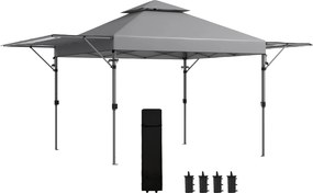 Outsunny Tonelă pop-up pentru grădină Pliantă 5 x 3 m, țesătură Oxford cu 2 pereți reglabili, sac de transport cu roți inclus | Aosom Romania