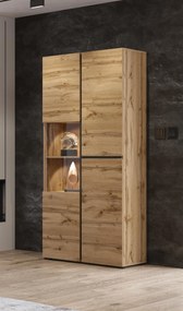 Vitrină Crossroad N12 (stejar wotan + negru). 1118170