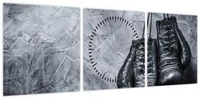 Tablou - Mănuși de box (cu ceas) (90x30 cm)