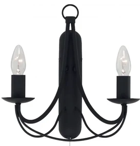Aplica perete traditionala stil clasic Maypole negru 6342-2BK SRT