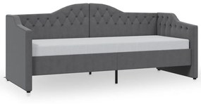 3080303 vidaXL Pat de zi cu saltea și USB gri închis 90x200 cm material textil