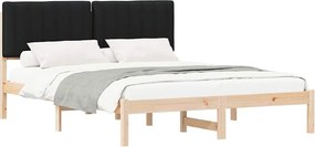 vidaXL Cadru de pat cu tăblie tapițată Negru 160 x 200 cm