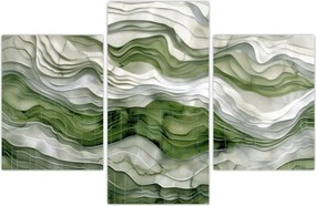 Tablou - Undele verzi și albe (90x60 cm)