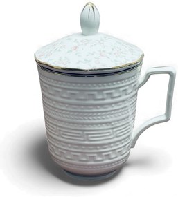 Cana din Portelan fosfatic cu infuzor metalic, FLOWERS, 350 ml