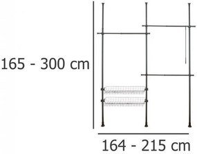 Suport pentru haine negru telescopic din metal Herkules – Wenko