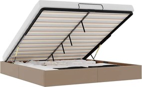 vidaXL Cadru de pat otoman fără saltea Cappucino piele artificială