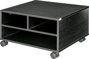 HOMCOM Cabinet pentru Imprimantă cu 2 Rafturi, Birou din Lemn și Cabinet de studiu cu Roți, 47x40x22.5 cm, Negru | Aosom Romania