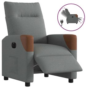 vidaXL Fotoliu rabatabil electric, gri închis, material textil