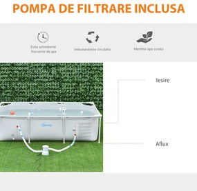 Outsunny Piscină Supraterană Dreptunghiulară pentru Familie 252x152x65 cm Ușor de Asamblat Ideală pentru Grădină și Curte | Aosom Romania