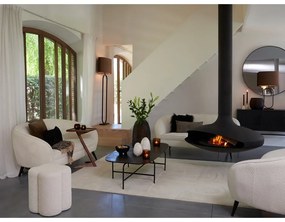 Taburet crem cu tapițerie din stofă bouclé Nalani – Light &amp; Living