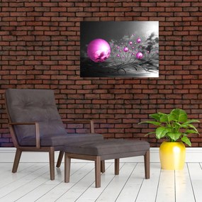 Tablou pe sticlă bilelor roz (70x50 cm)