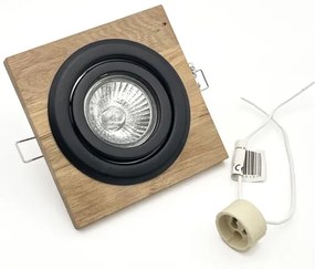 Spot încastrat TOBBY 1xGU10/20W/230V 11,5x11,5 cm stejar/negru