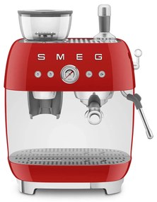 SMEG 50's Retro Style pákový kávovar EGF03 s mlýnkem na kávu 2 šálky červený - Smeg