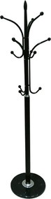 Cuier pom BELVIN, negru, metal/marmura, 37x175 cm