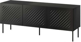 Comoda TV SIENA, negru, PAL laminat/metal, 151x40x60 cm