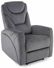 Scaun reclinabil Kronos Velvet, gri