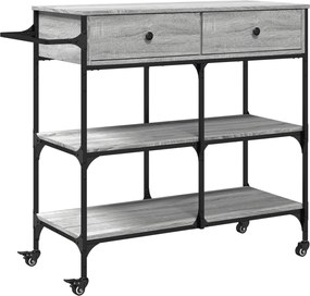 vidaXL Cărucior de bucătărie, gri sonoma, 105x42x95 cm, lemn prelucrat