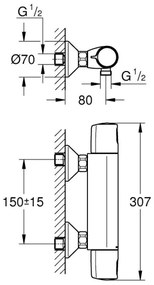 GROHE 1022172432 - Baterie termostatică pentru duș PRECISION TREND, negru